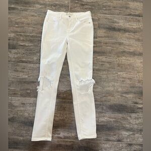 Free People White Ripped Skinny Jeans